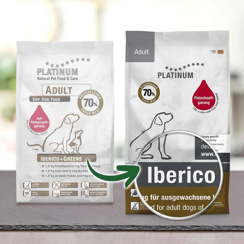 PLATINUM ADULT IBERICO ΜΑΓΕΙΡΕΥΤΗ ΞΗΡΑ ΤΡΟΦΗ ΣΚΥΛΟΥ ΜΕ ΦΡΕΣΚΟ ΚΡΕΑΣ ΙΒΗΡΙΚΟΥ ΧΟΙΡΙΝΟΥ ΝΕΑ ΣΥΣΚΕΥΑΣΙΑ