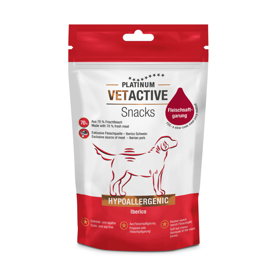 PLATINUM VETACTIVE HYPOALLERGENIC IBERICO ΥΠΟΑΛΛΕΡΓΙΚΕΣ ,ΜΑΓΕΙΡΕΥΤΕΣ ΛΙΧΟΥΔΙΕΣ ΣΚΥΛΟΥ ΙΒΗΡΙΚΟ ΧΟΙΡΙΝΟ 200ΓΡ