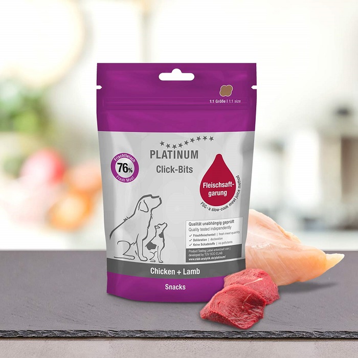 PLATINUM CLICK BITS CHICKEN LAMB ΜΑΓΕΙΡΕΥΤΕΣ ΛΙΧΟΥΔΙΕΣ ΣΚΥΛΟΥ ΜΕ ΦΡΕΣΚΟ ΚΡΕΑΣ ΚΟΤΟΠΟΥΛΟΥ ΚΑΙ ΑΡΝΙΟΥ 150ΓΡ