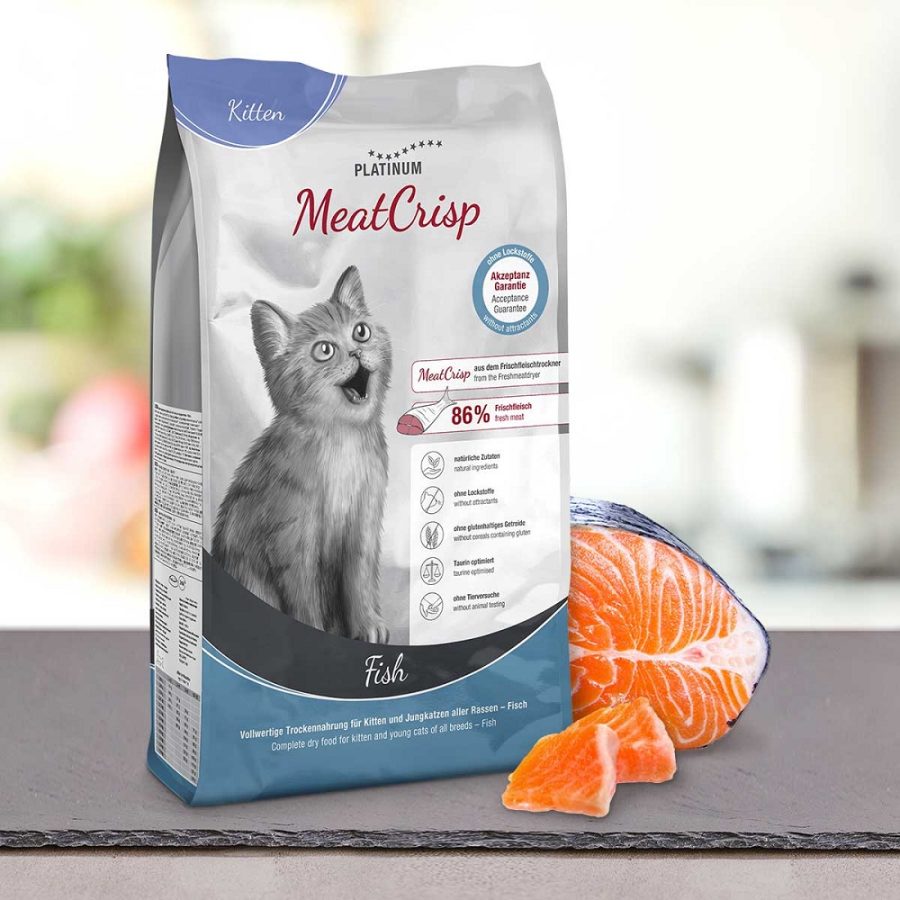 PLATINUM MEATCRISP KITTEN FISH ΑΠΟΞΗΡΑΜΕΝΗ ΞΗΡΑ ΤΡΟΦΗ ΓΙΑ ΓΑΤΑΚΙΑ ΜΕ 86% ΦΡΕΣΚΟ ΚΡΕΑΣ ΨΑΡΙΟΥ PLATINUM HELLAS